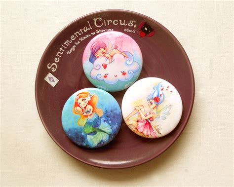 Cute Girl Button Set Kawaii Anime Girl Pin Badge