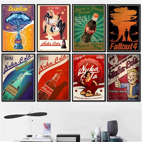 Fallout 4 Nuka Cola Framed Poster Fallout Canvas Game Art Fallout