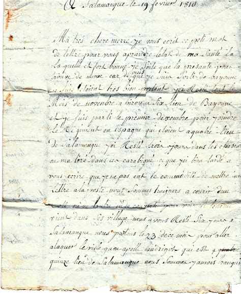Guerra De La Independencia EspaÑola Carta De Un Soldado FrancÉs Desde