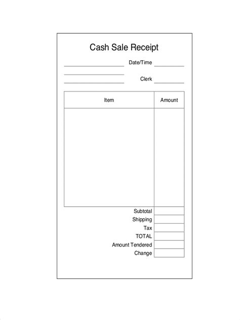 Sales Receipt Printable