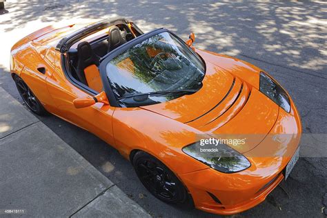 Tesla Roadster Electric Sports Car High Res Stock Photo Getty Images