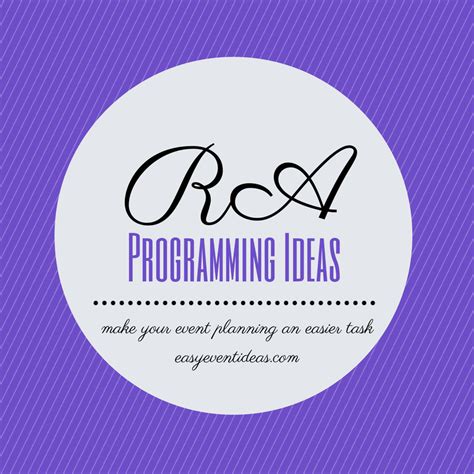 Ra Programming Ideas Easy Event Ideas