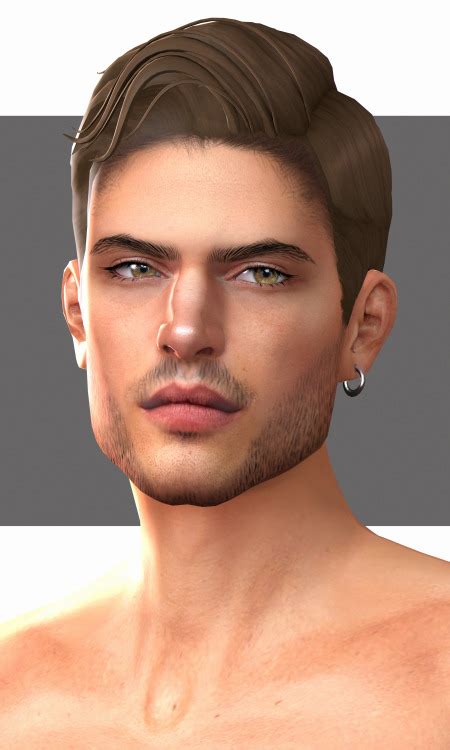 Amber Base Game Compatible Hairstyle For Male Sims All Lods All