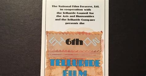 Michaels Telluride Film Blog The Sixth Telluride Film Festival 1979