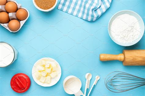 Baking Utensils And Ingredients Featuring Ingredient Baking And