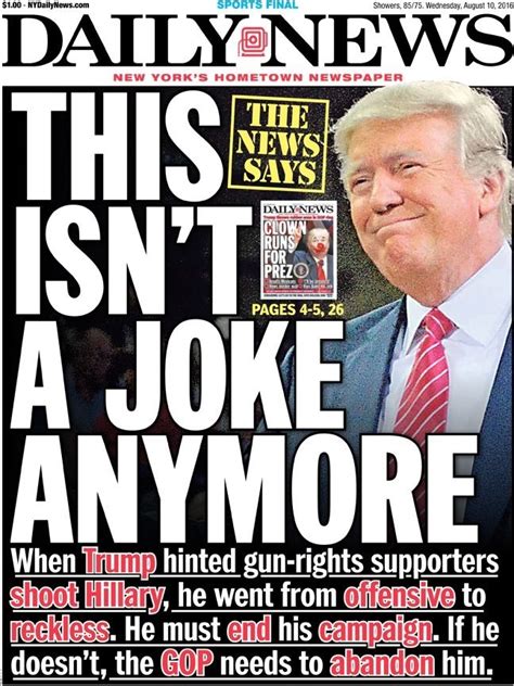 Ny Daily News Front Cover To Trump Drop Out Now