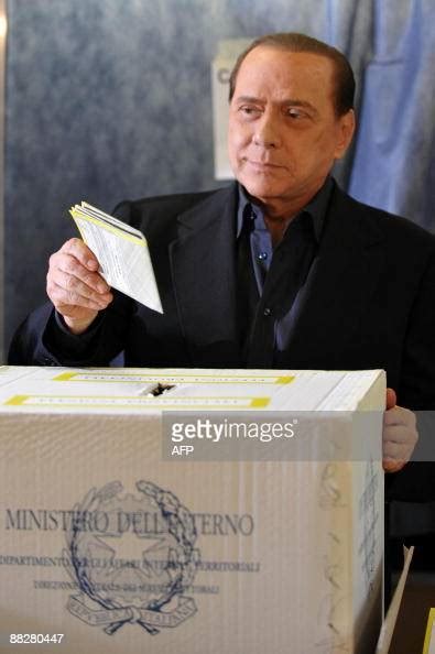 Italian Prime Minister Silvio Berlusconi Casts His Ballot During The News Photo Getty Images