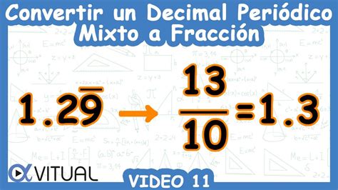 💫 Convertir Un Decimal Periódico Mixto A Fracción Video 11 Youtube
