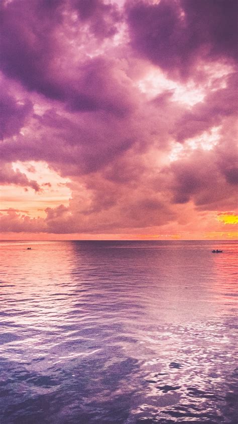2160x3840 Beautiful Purple Sea And Pink Horizon Sunrise Sony Xperia X