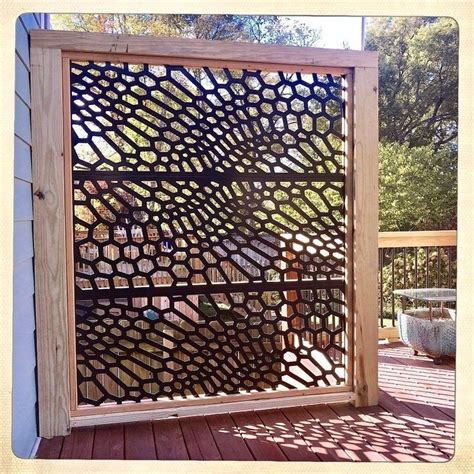 Metal Privacy Screen Decorative Panel Garden Fence Decor
