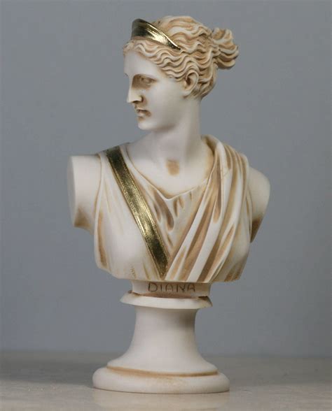 Artemis Diana Buste T Te Greek Sculpture Fait La Main De La Etsy