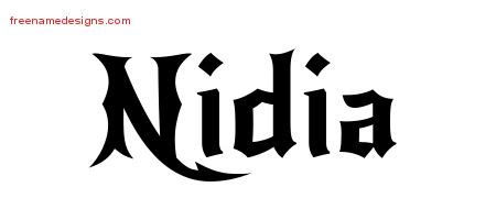 Gothic Name Tattoo Designs Nidia Free Graphic Free Name Designs