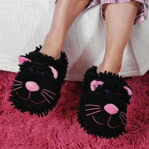 Fuzzy Slippers Funny Slippers Slippers Outfit Cat Slippers Bedroom