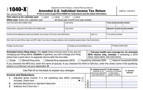 Irs Announces Form 1040 X Can Be Filed Electronically Starting The