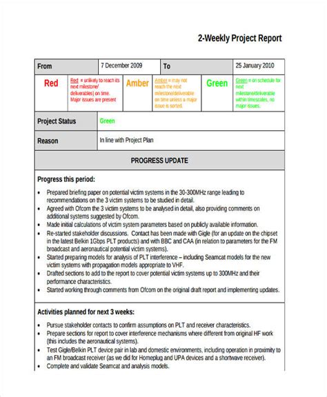 5 Free Sample Weekly Report Template To Management How