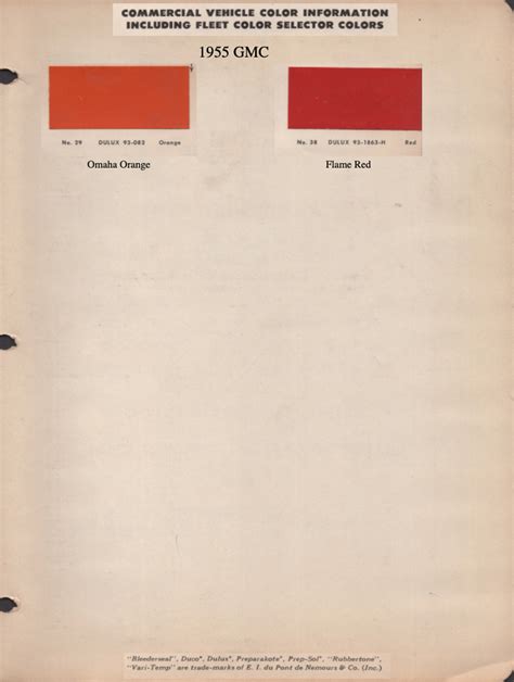 Paint Chips 1955 Gmc
