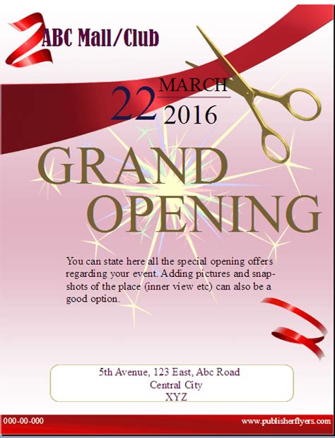 Grand Opening Flyer Template Flyer Template Free Flyer Templates Event Flyer Templates