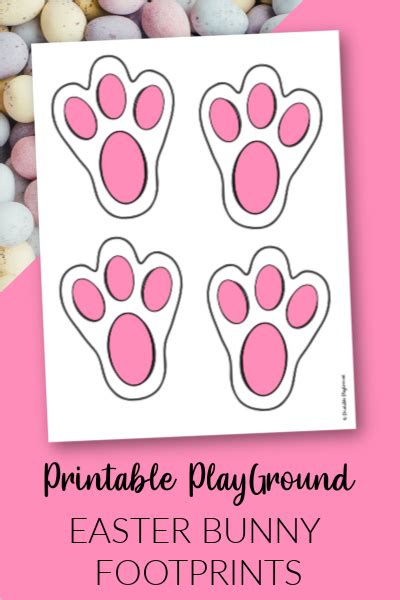 Free printable easter bunny feet template. Easter Bunny Footprints - Print, cut, show where the Easter bunny hopped