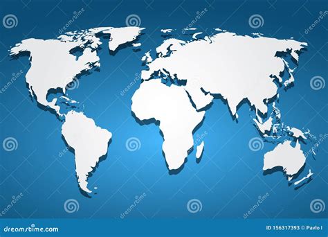 White World Map Continents Of The Planet Vector Stock Vector
