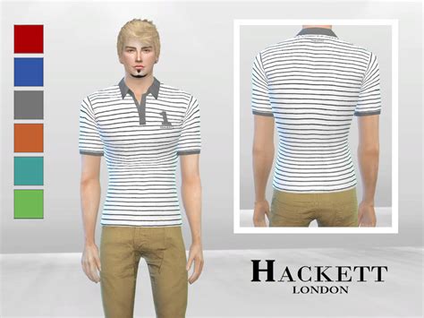 The Sims Resource Simple Striped Polo Shirt