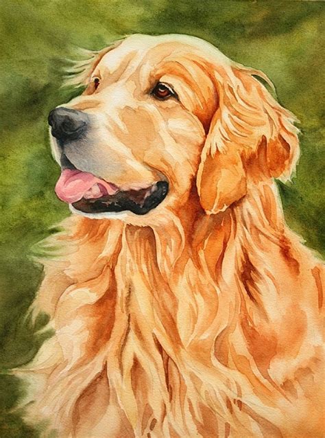 Toby By Marysue Krueger Watercolor ~ 16 X 12 Watercolor Dog Golden