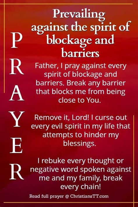 Warfare Prayer Against The Spirit Of Blockage And Barriers Spiritual