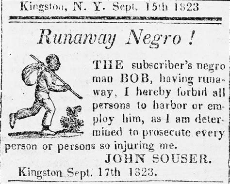 Advertisement Of A Runaway 1823