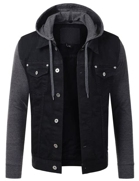 Button Down Hooded Denim Jacket Urbancrews Streetwear Jackets Long