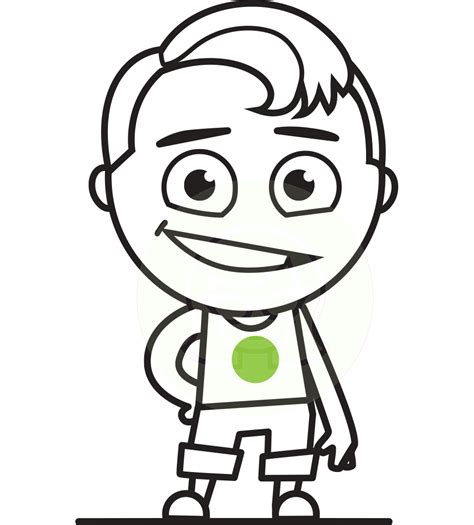 Vector character animated cartoons png. Reggie full of Outline Energy - a boy vector cartoon ...