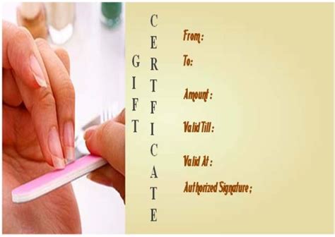 Nail Salon T Certificate Templates Free T Certificate Template