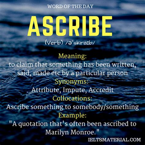 Ascribe Word Of The Day For Ielts Speaking And Writing