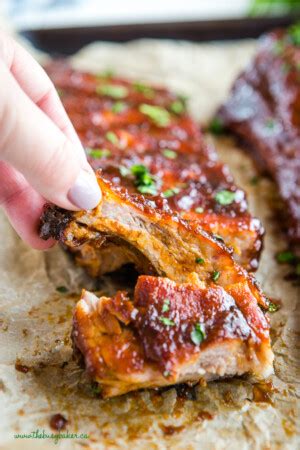 Honey Garlic Oven Baked Barbecue Ribs The Busy Baker