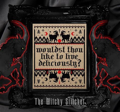Wouldst Thou Like To Live Deliciously Occult Cross Stitch Etsy