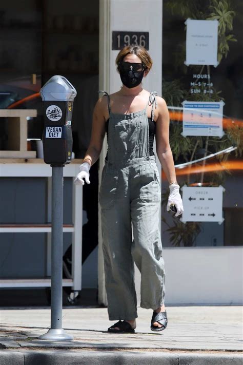 Ashley Tisdale Seen Wearing Mask And Gloves During A Coffee Run In Los