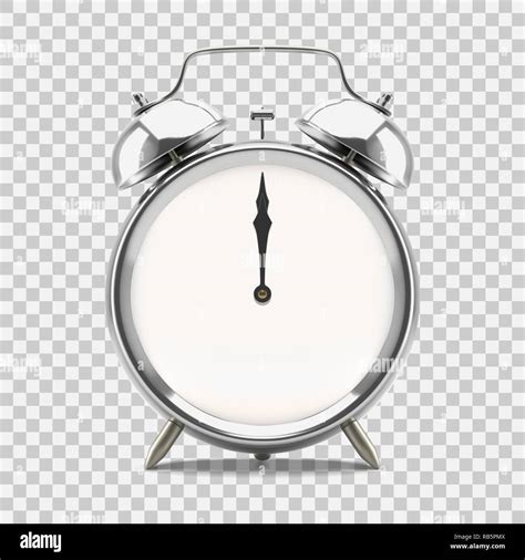 Ringing Alarm Clock Showing 12 Oclock Midnight Or Noon On Transparent