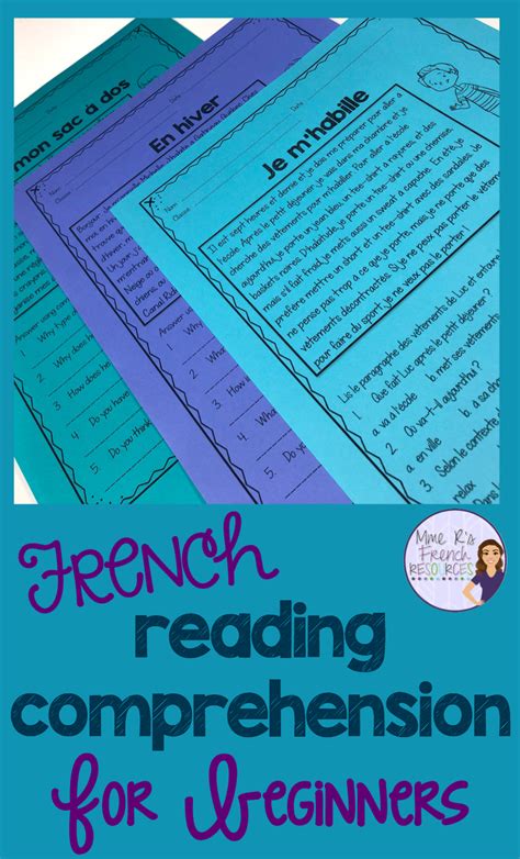 French Reading Comprehension Reading Comprehension French Teaching