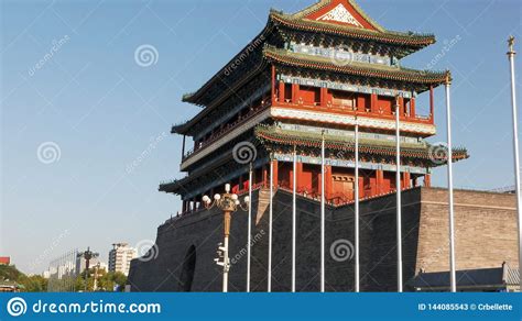 Medium View Of The Qianmen Gate In Beijing Editorial Stock Photo