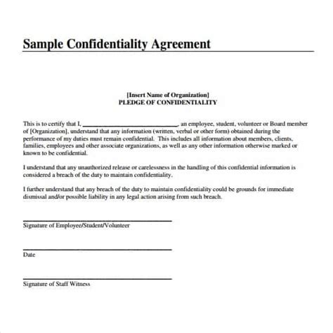 3 Confidentiality Statement Templates Word Excel Sheet Pdf