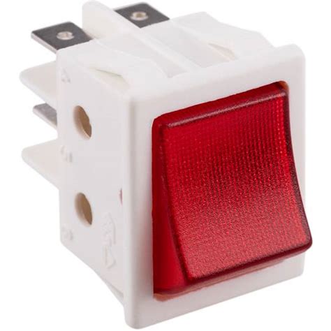 Interruptor Basculante Rojo Luminoso Dpst 4 Pin Carcasa Blanca Cablematic