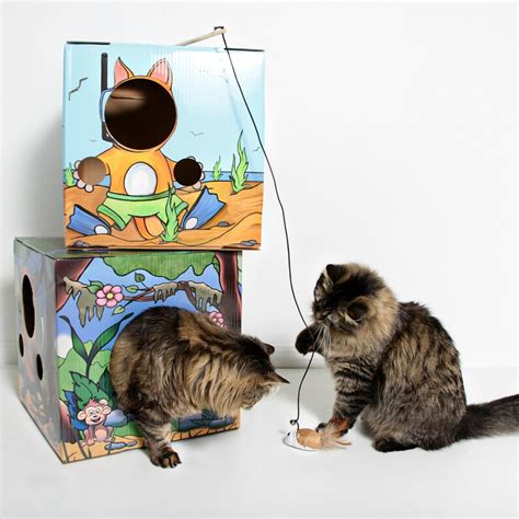 Kitty Cardboard Designer Boxes Condosplayhouses For Cats Purradise Etsy