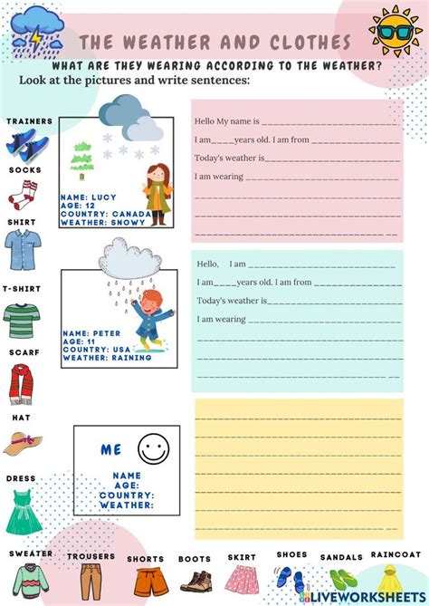 The Weather And Clothes Worksheet For Kids To Learn How To Use It In