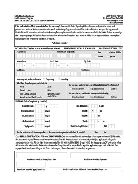 Free 9 Health Screening Forms In Pdf Ms Word