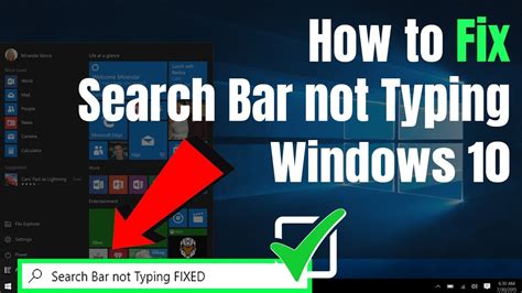 How To Fix Search Bar Not Typing Windows 10 Tutorial 2021 YouTube