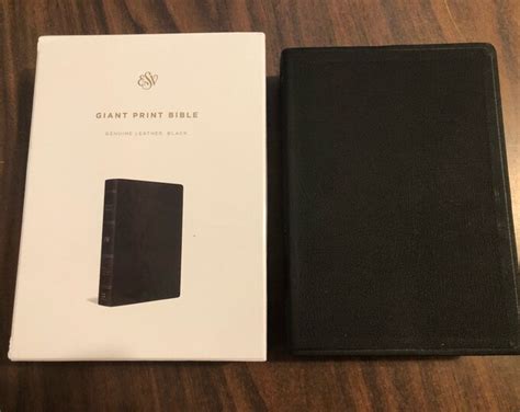 Personalized Esv Giant Print Bible Black Genuine Leather Etsy