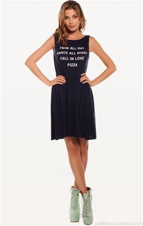 Wildfox Pizza Party 90s Baby Doll Dress in Blue (HEY SAILOR) | Lyst