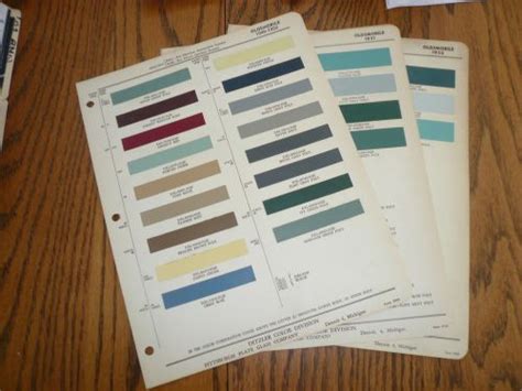 Sell 1949 1950 1951 1952 Oldsmobile Ditzler Color Chip Paint Samples In