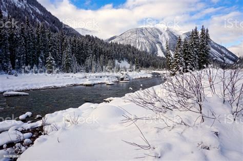 Winter Scene Of Snowy Mountains And River Stock Photo Download Image Now Istock