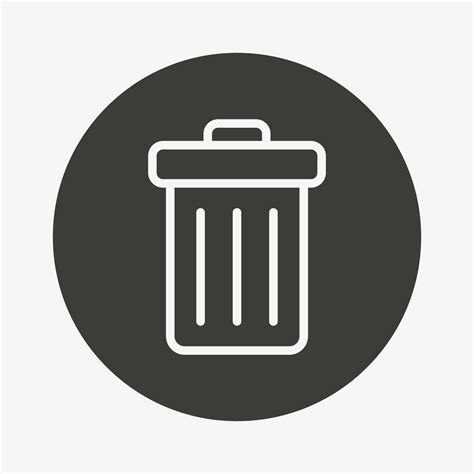 Trash Can Icon In Circle Dustbin Vector Symbol Garbage Rubbish