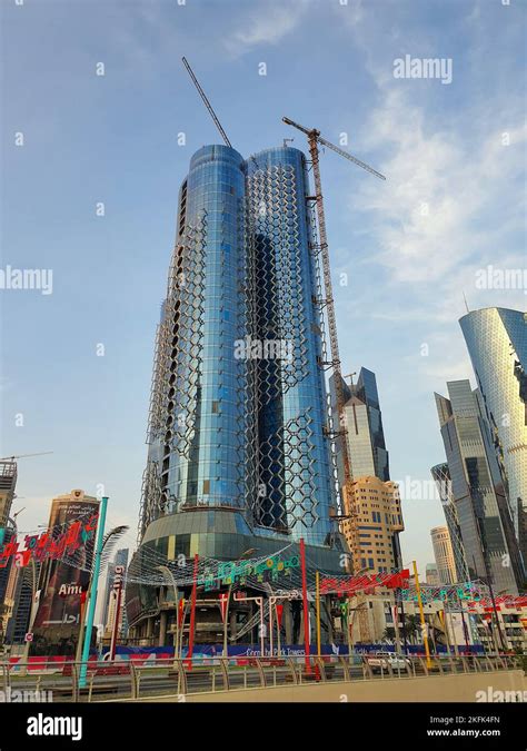 The Skyline Of The Modern And High Rising City Of Doha In Qatar Middle