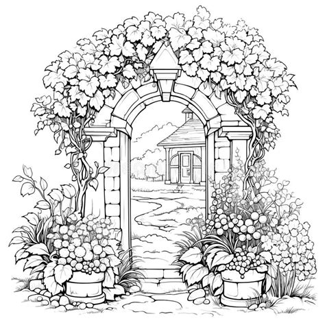Romantic Secret Garden Coloring Pages Coloring Book For Adults Stock